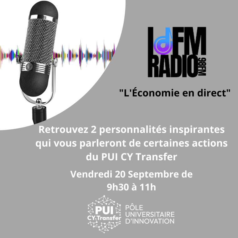 RDV à l'antenne d'IDFM Radio le 20 sept à 9h30 pour un focus sur le PUI CY Transfer